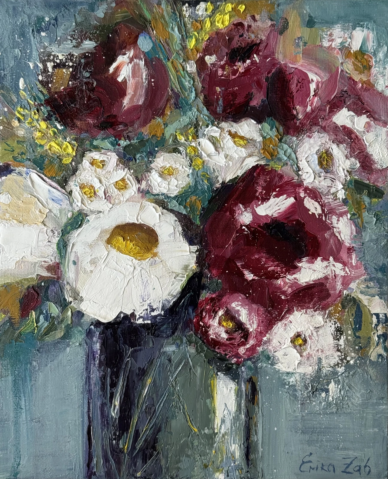Oljemålning Blooming chaos av Erika Zahharova