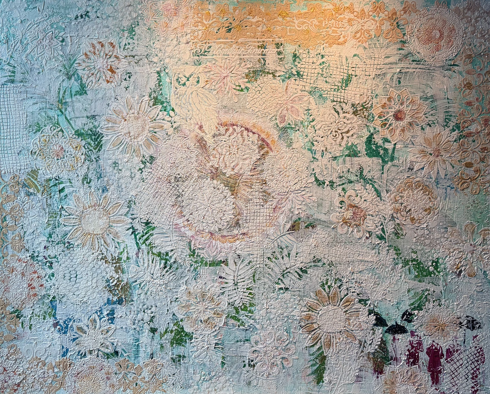 Akrylmålning Vinterblommor av Marie Duclos