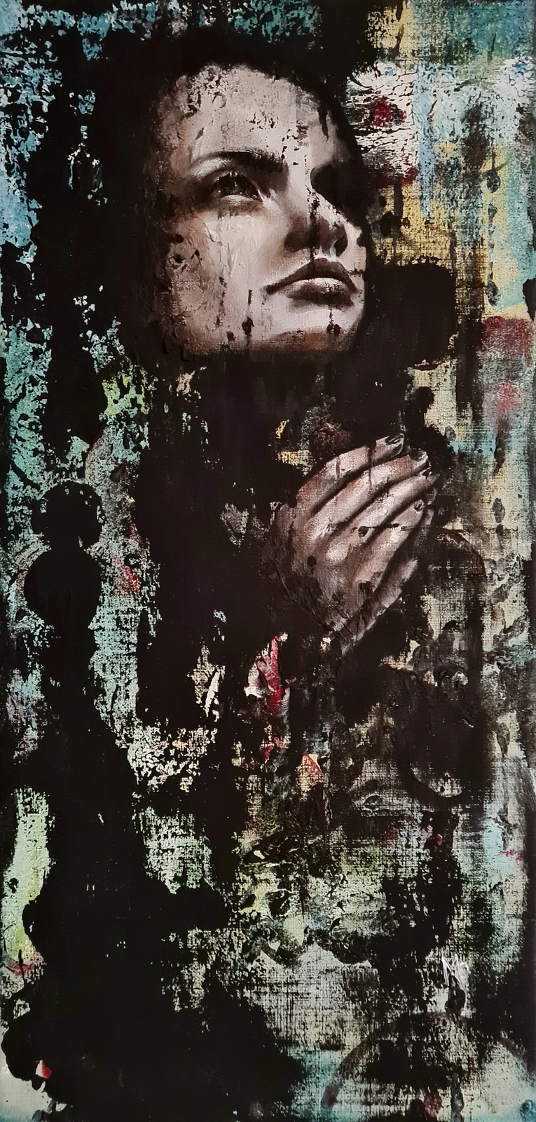 Akrylmålning A Madonna's Touch av Mimmi MPs ArtCreations Pettersson