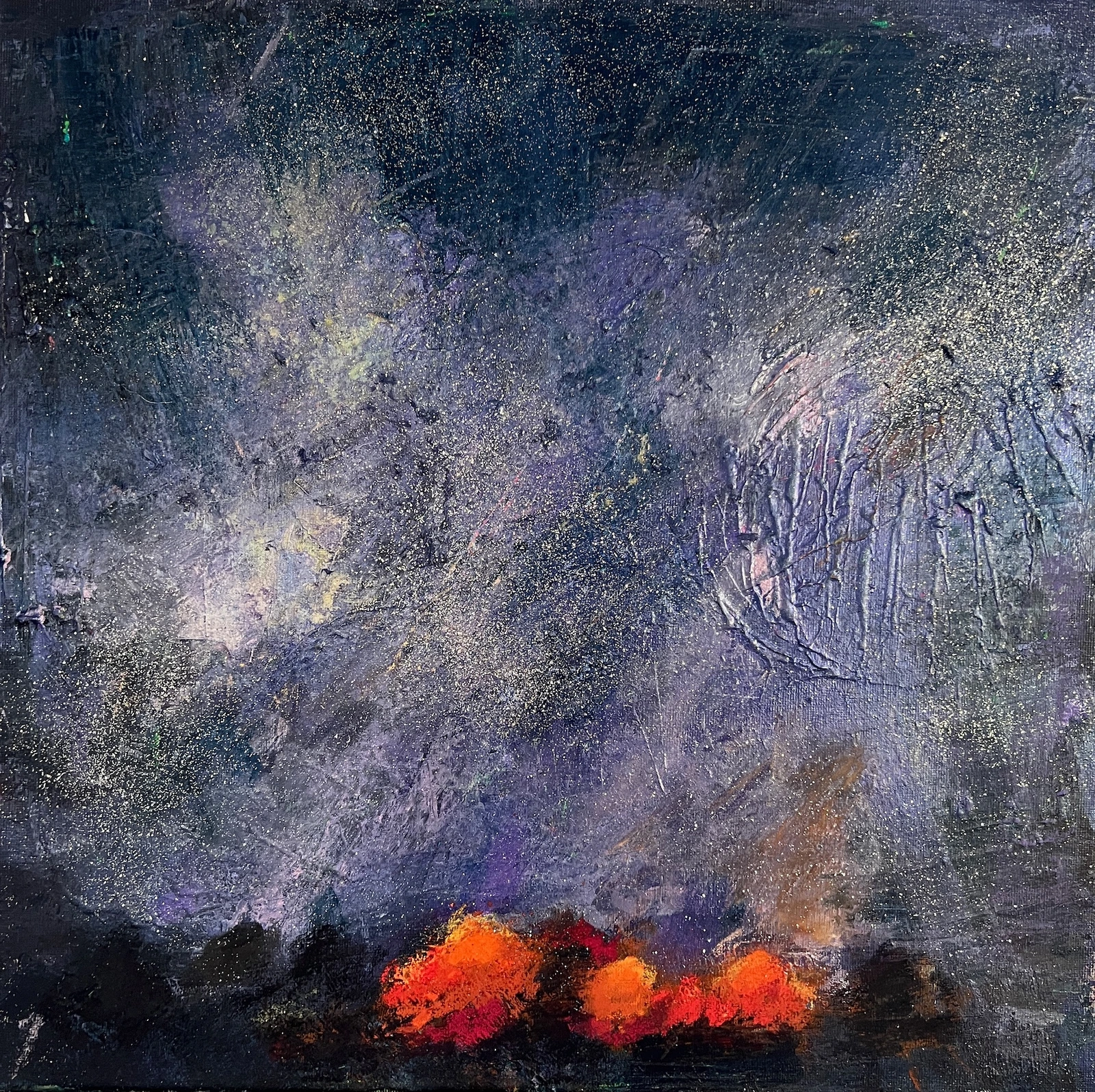 Akrylmålning Look at the stars - see how they shine for you av Nina Johansson - Freeride Painter