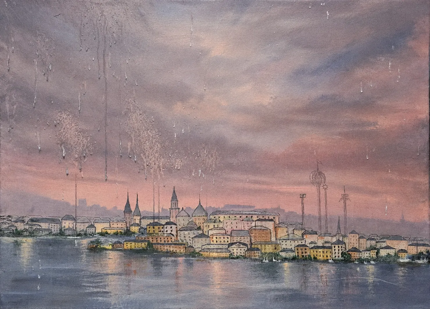 Akrylmålning Stockholm av Solár Avagian
