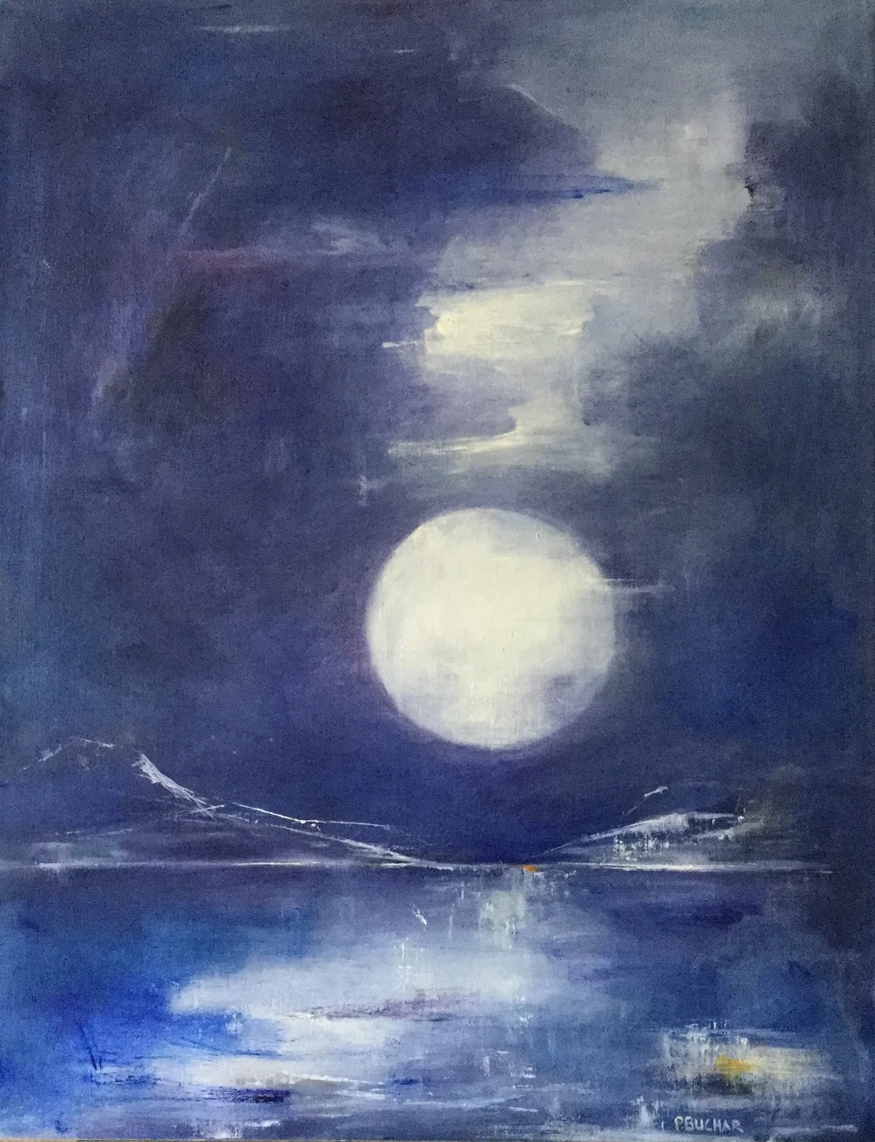 Oljemålning Moonshadow av Peter Buchar