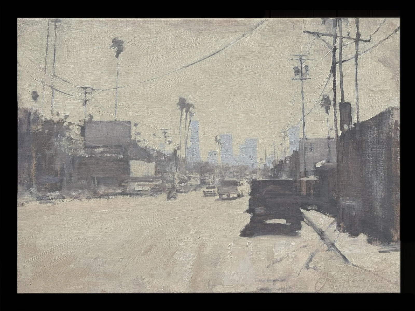 Oljemålning Silverlake, Los Angeles av John Economou