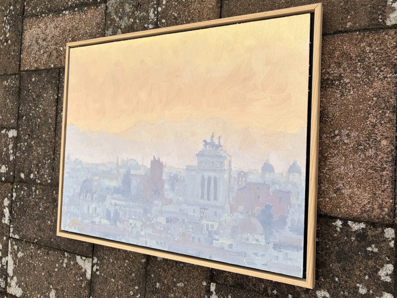 Oljemålning Morgonvy från Janiculum av John Economou