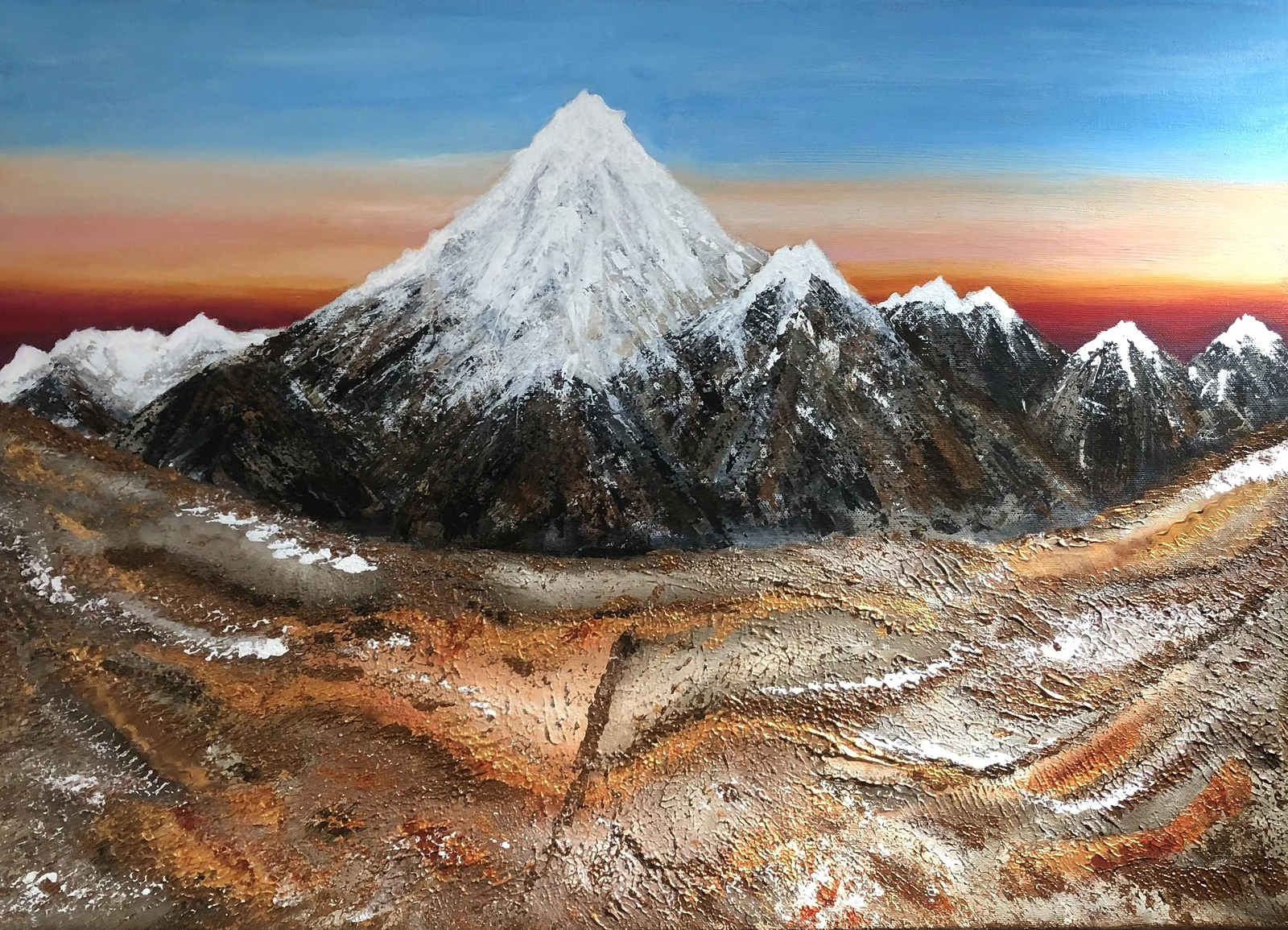 Akrylmålning Majestic mountains av Hannah Winroth