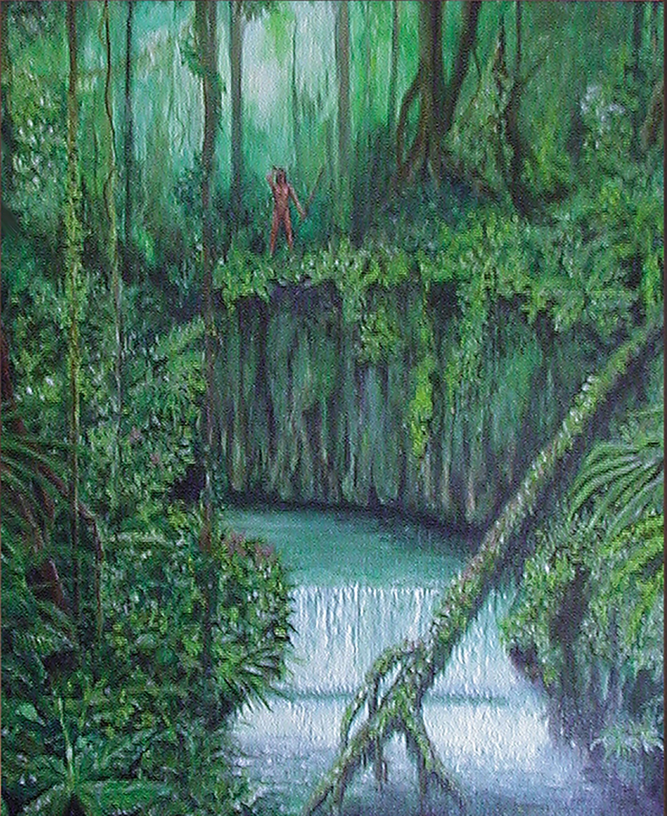 Akrylmålning Rainforest Land av Peter Suárez