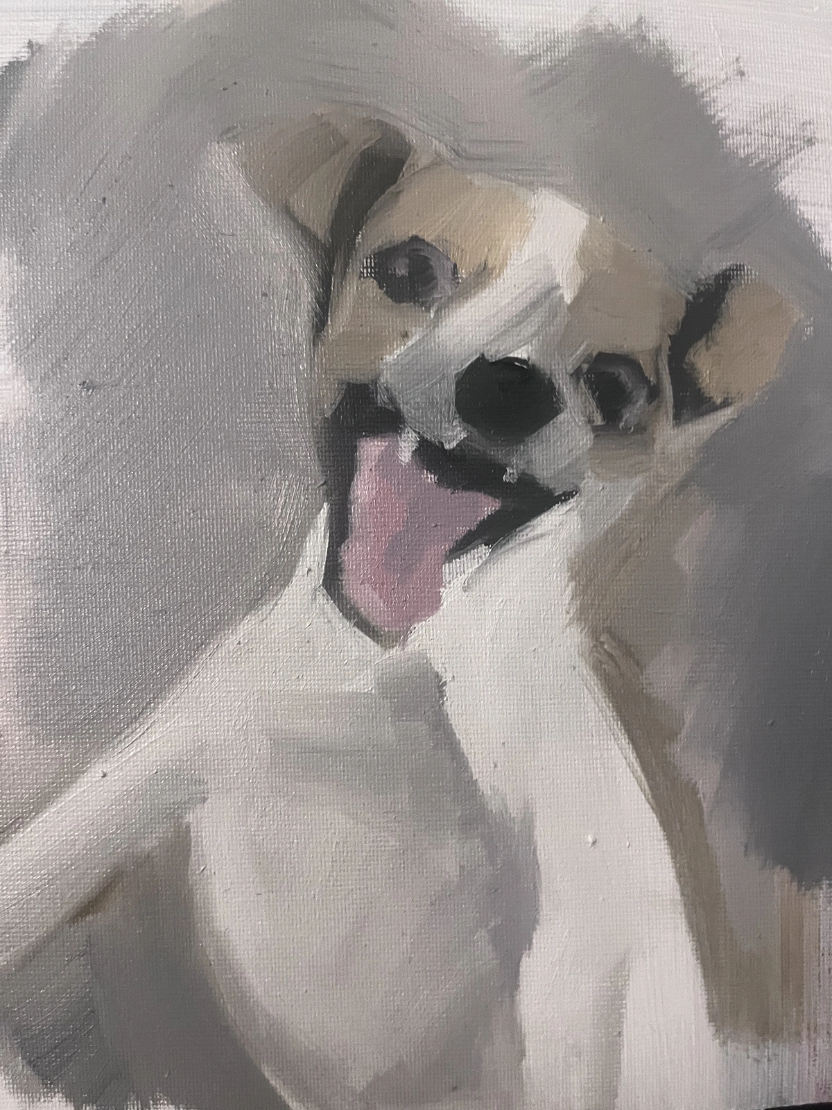 Oljemålning Meme dog 3 av Marie-Louise Cajback
