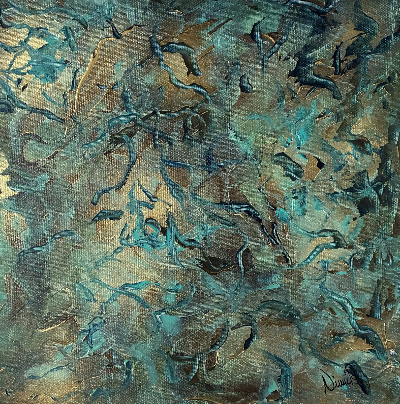 Akrylmålning Turquoise av Ninni Andersson