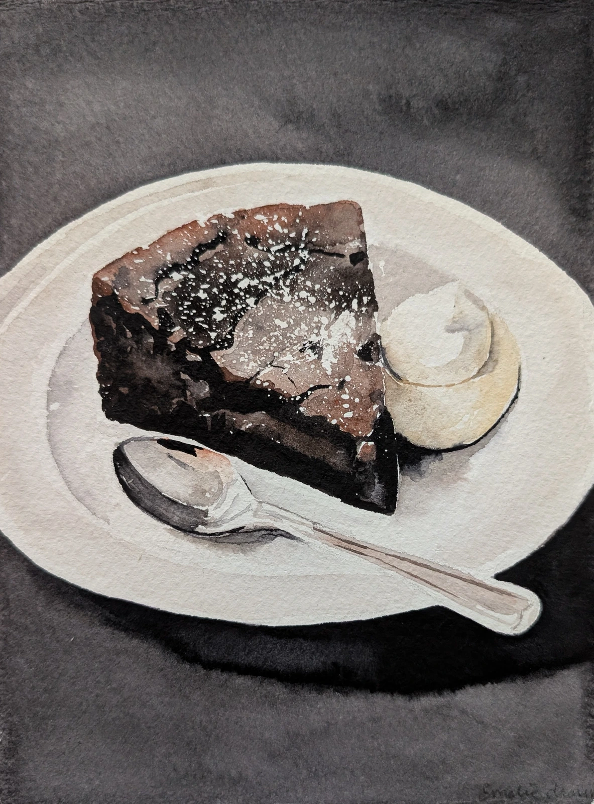 Akvarell KLADDKAKA av Emelie Aronsson