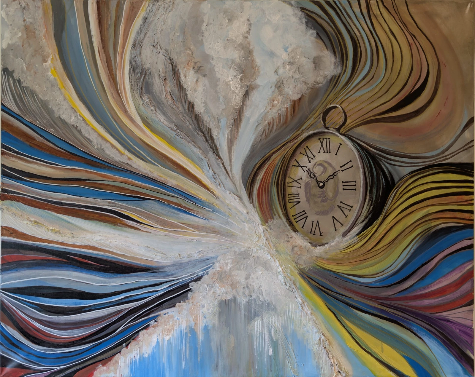 Akrylmålning The weight of time av Amina Praso
