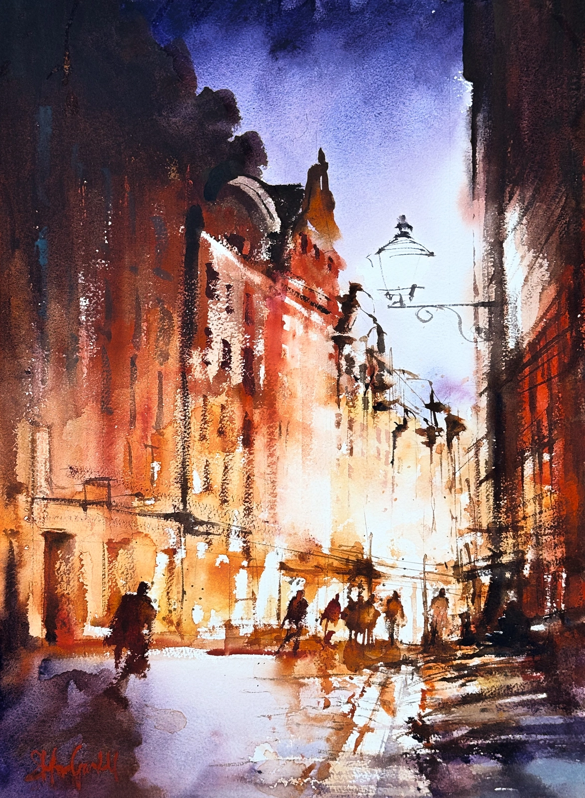 Akvarell Skomakargatan av Stefan Gadnell