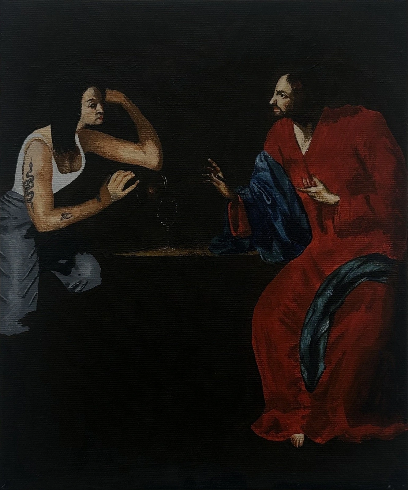 Akvarell Jesus och jag av Klara Nilsson