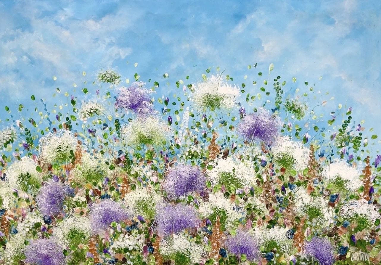 Akrylmålning A Theory of Flowers av Anna Artistockholm Brandt