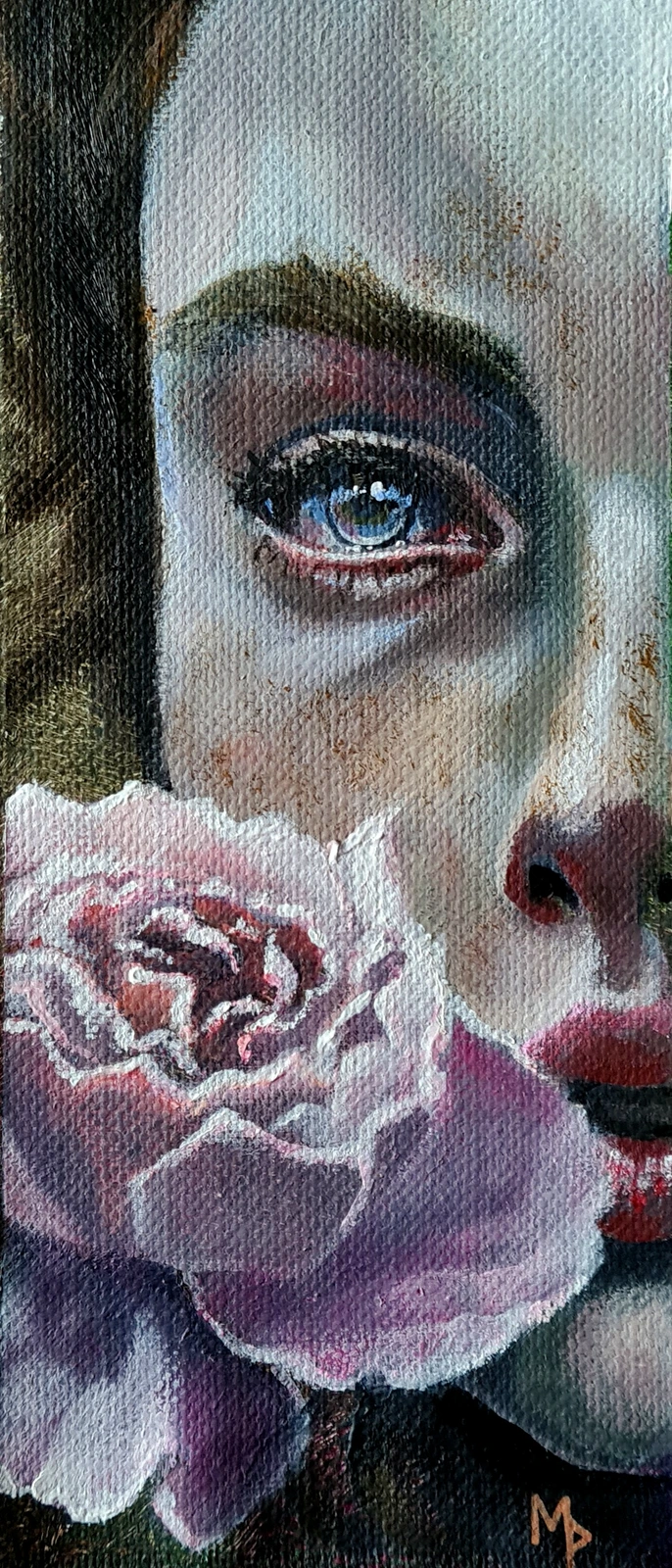 Akrylmålning Delikat Ros av Mimmi MPs ArtCreations Pettersson