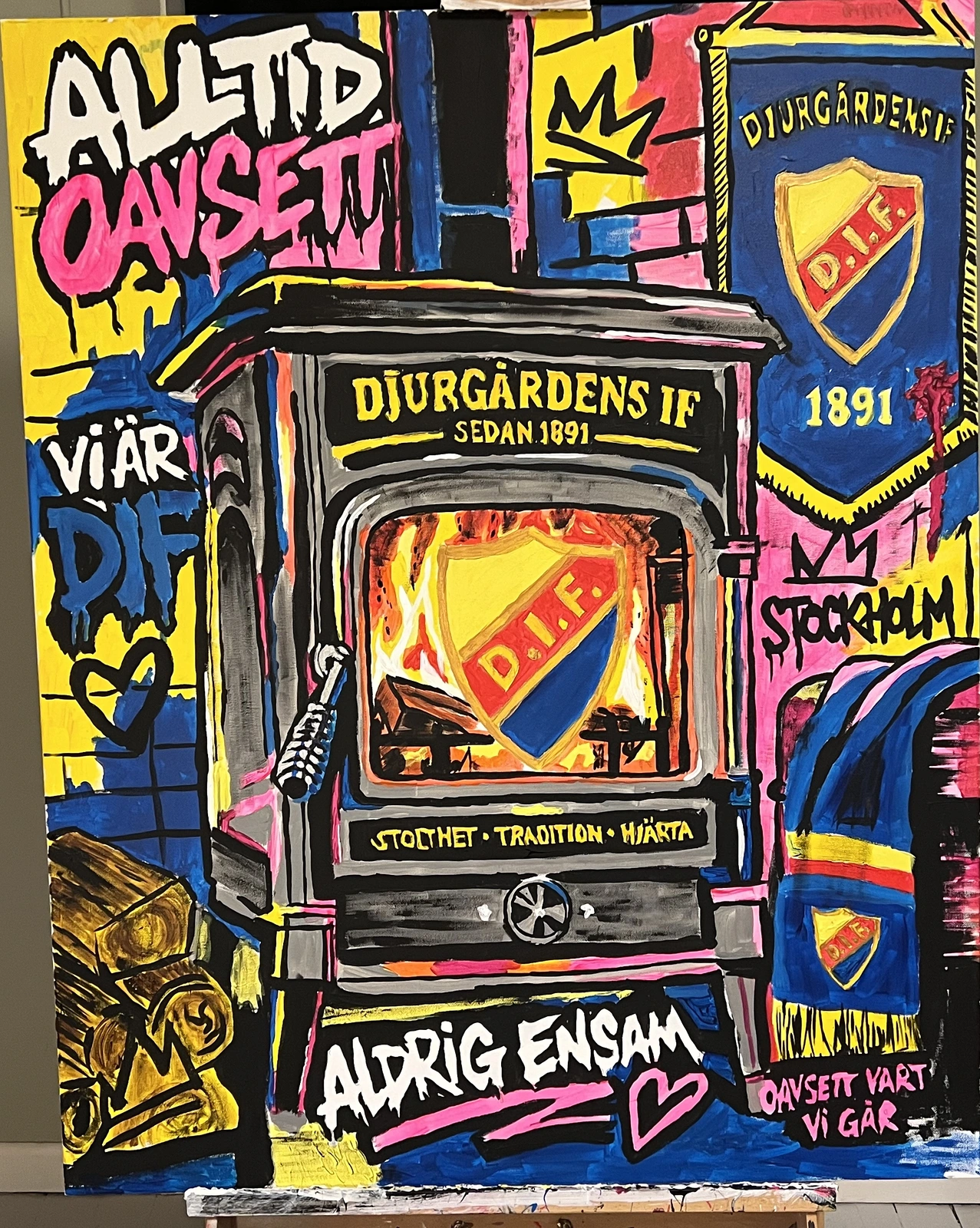 Akrylmålning DIF Järnkaminerna av Jonas Kihlman