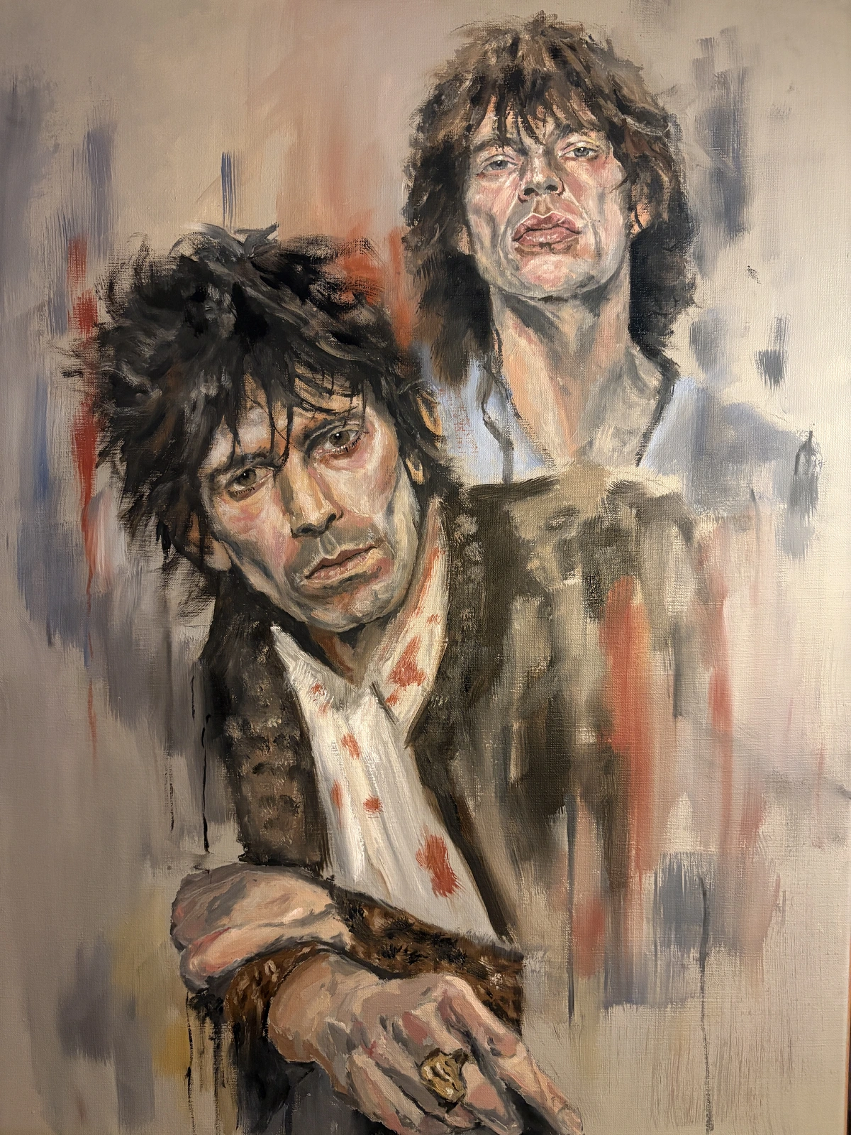 Oljemålning Glimmer Twins - Mick&Keith av Pär Lilliehorn