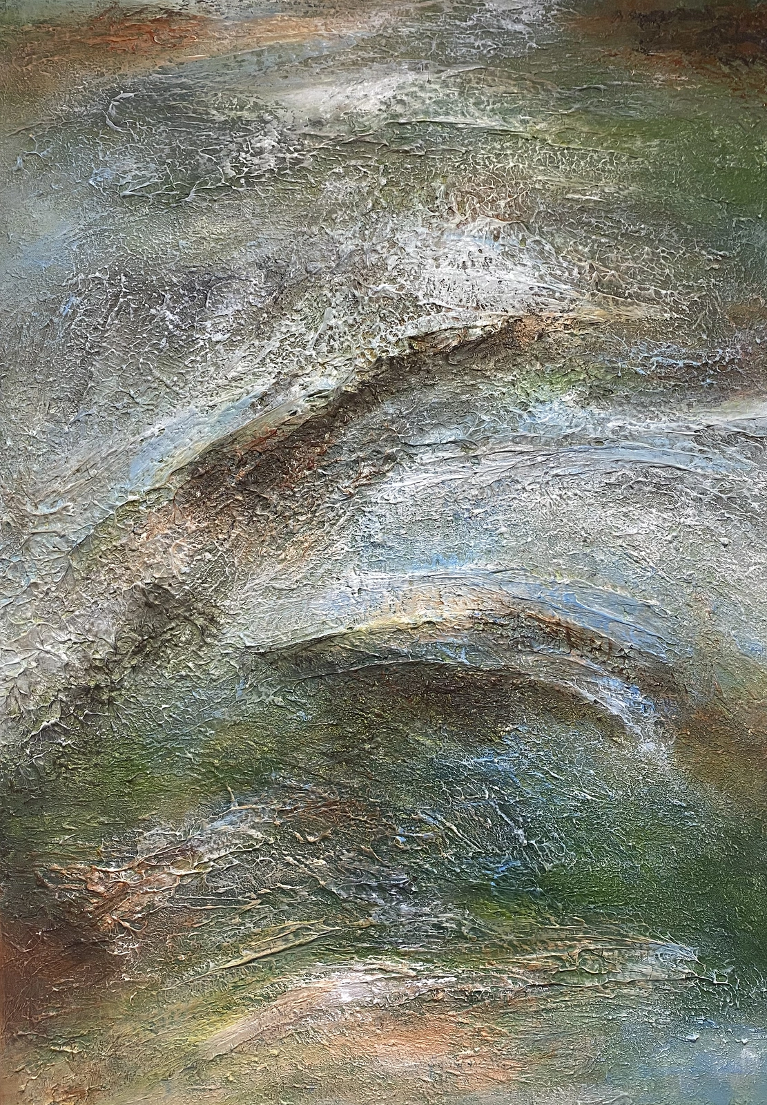 Akrylmålning Silent Terrain av Alexandra Petropoulou