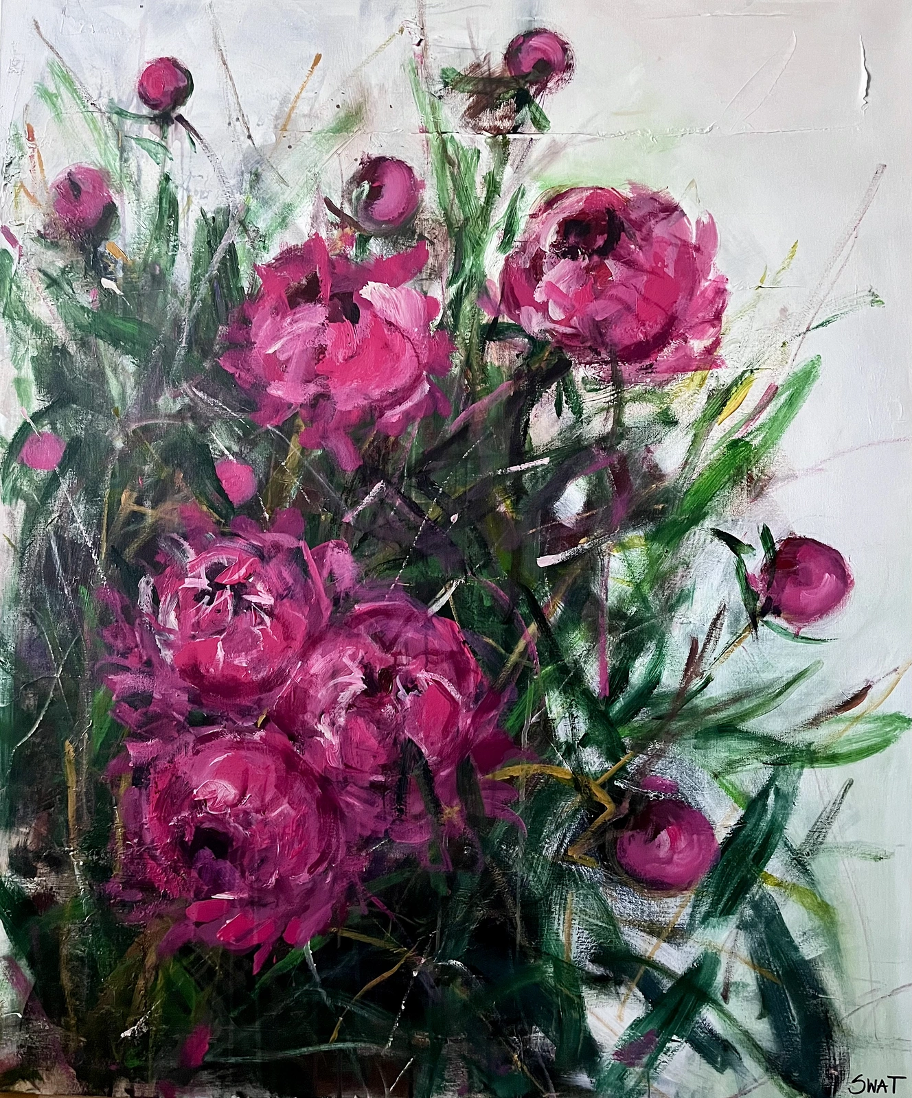 Akrylmålning Blommor av Ilona SWAT