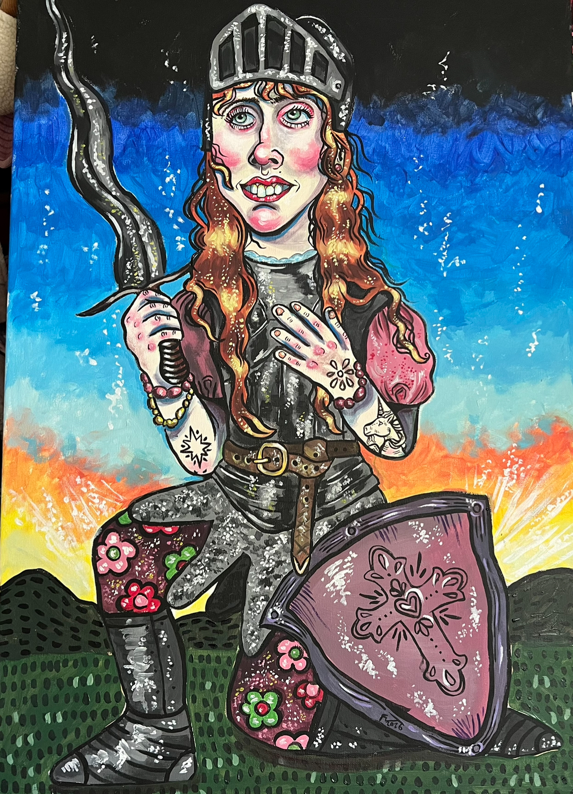 Akrylmålning Armour of God av Filippa Lönngren
