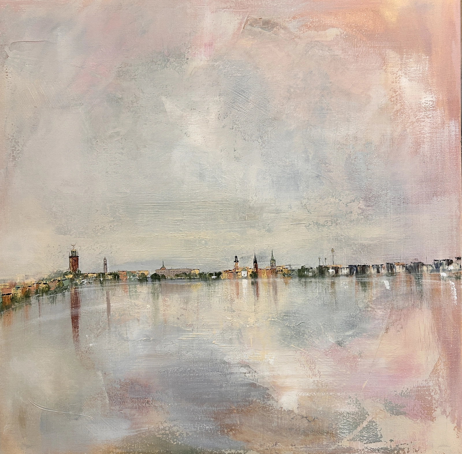 Akrylmålning När dagen ljusnar av Ulrica Halling Olsson_art Stockholm