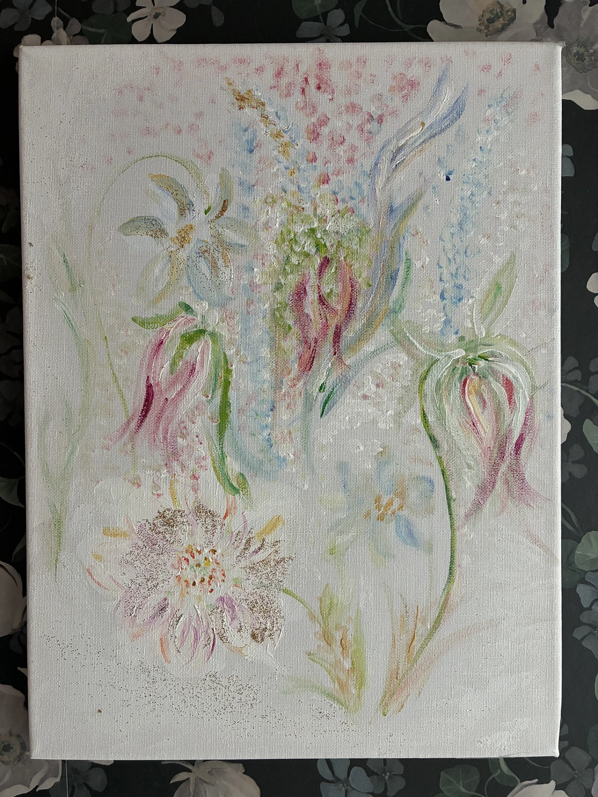 Akrylmålning Blomstänglar av Lena Bolinder