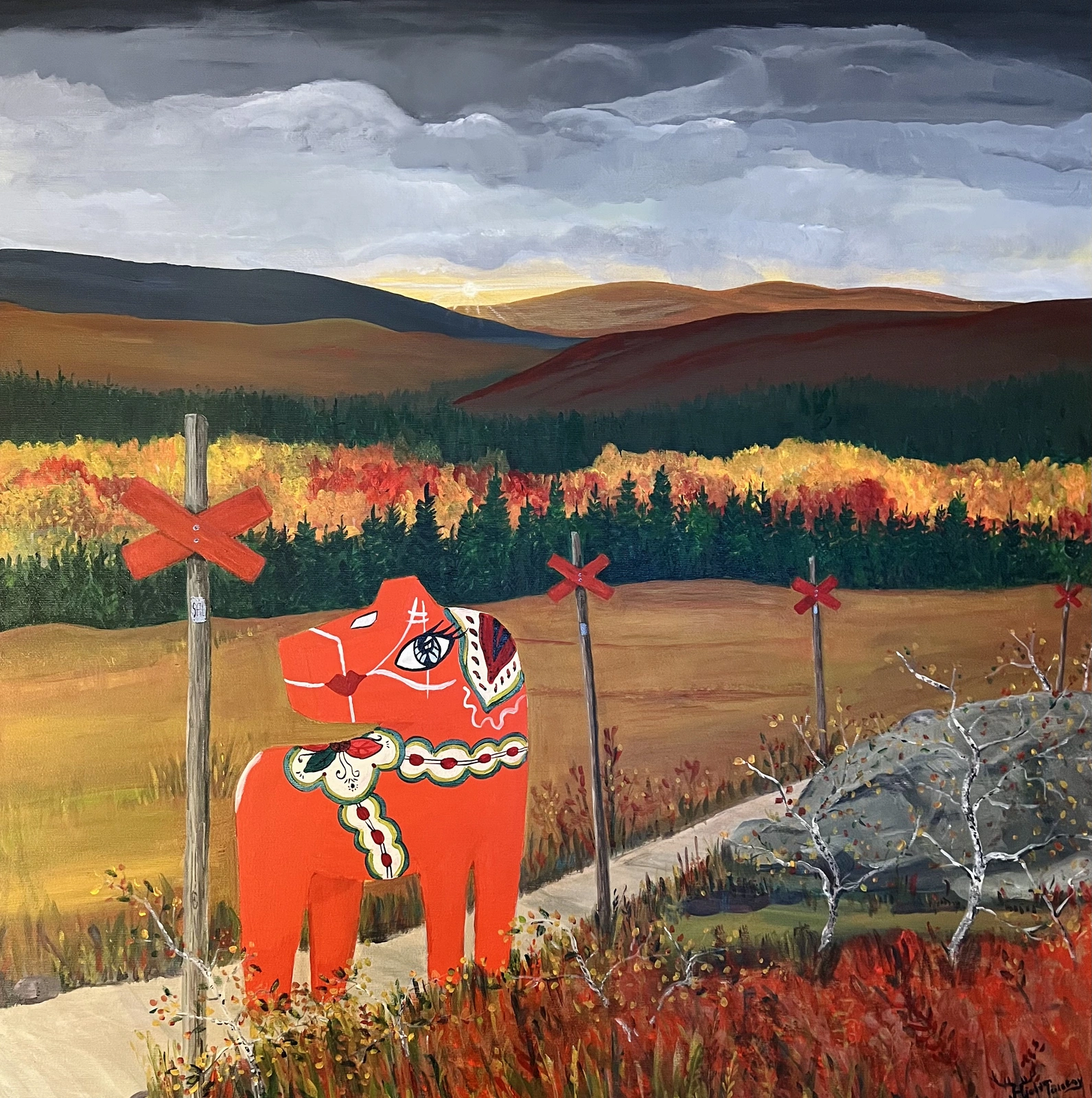 Akrylmålning Take me to the mountains av Catarina Hjort Tolstoy