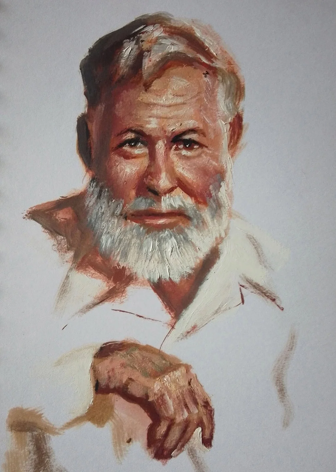 Oljemålning Hemingway av Joaquim Varanda