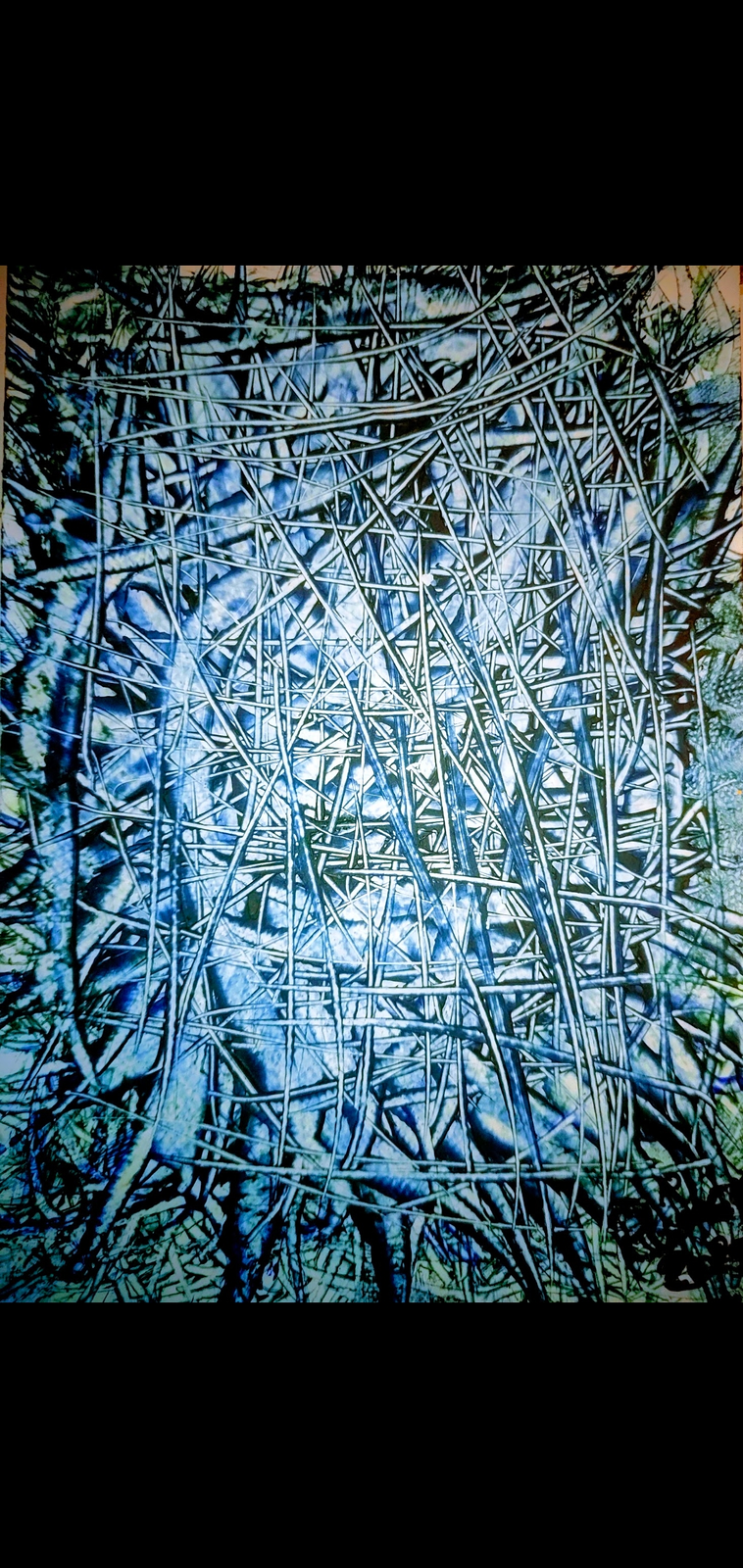 Akrylmålning Blue thoughts av Ronald Rumell