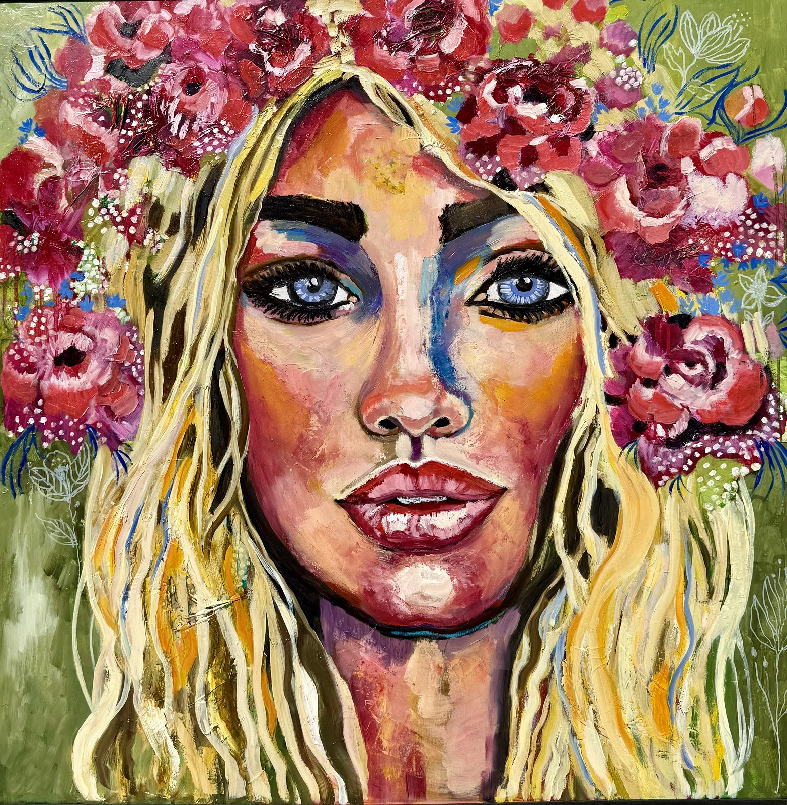Oljemålning Garden Goddess av Anna Nilsdotter