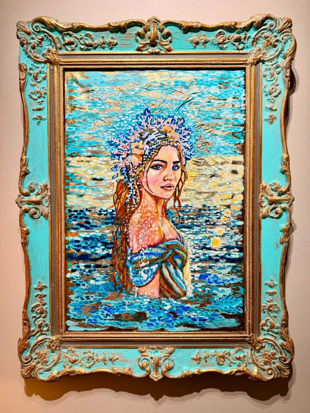 Oljemålning Sea Goddess av Anna Nilsdotter