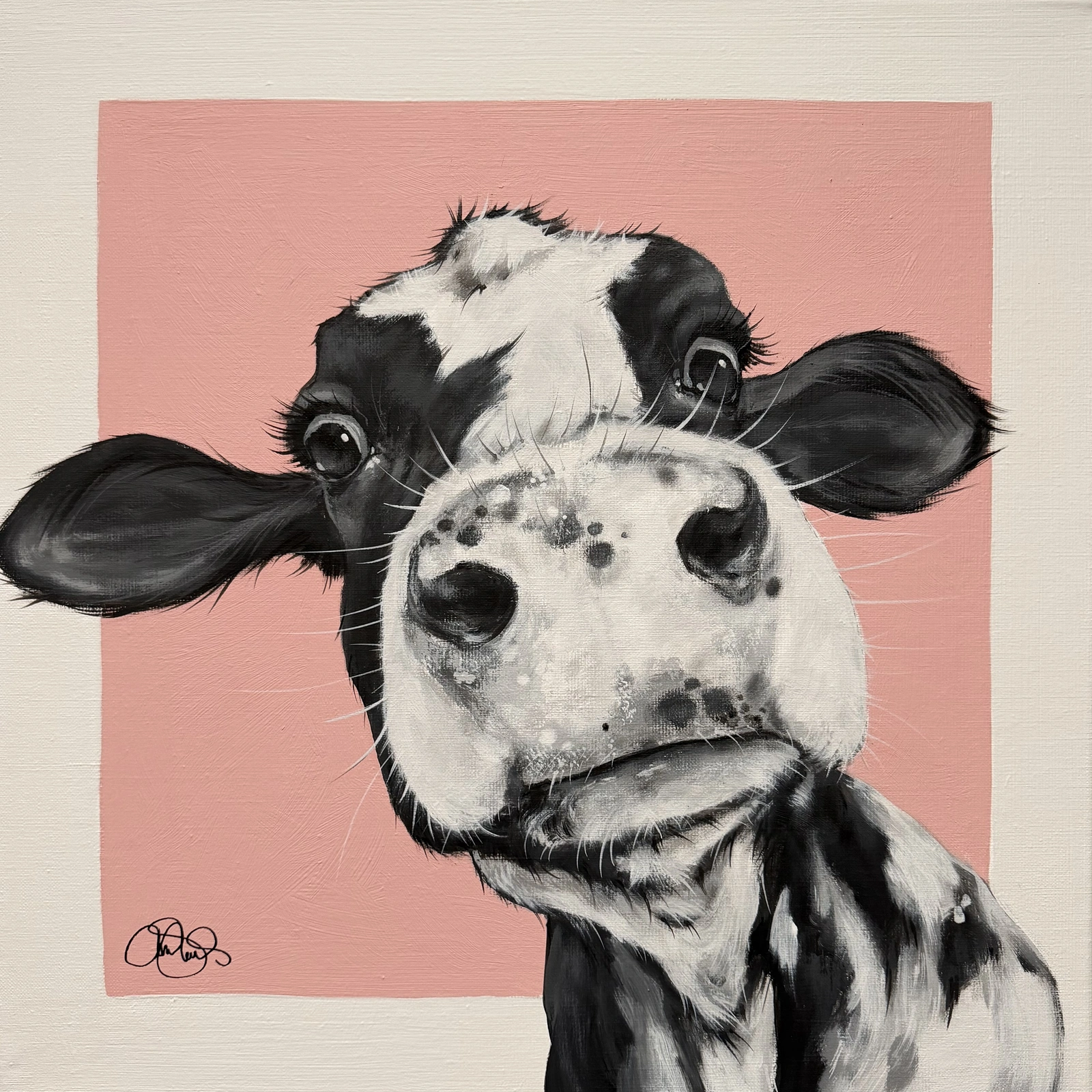 Akrylmålning COW 528 Tekla av Matilda Skoglund
