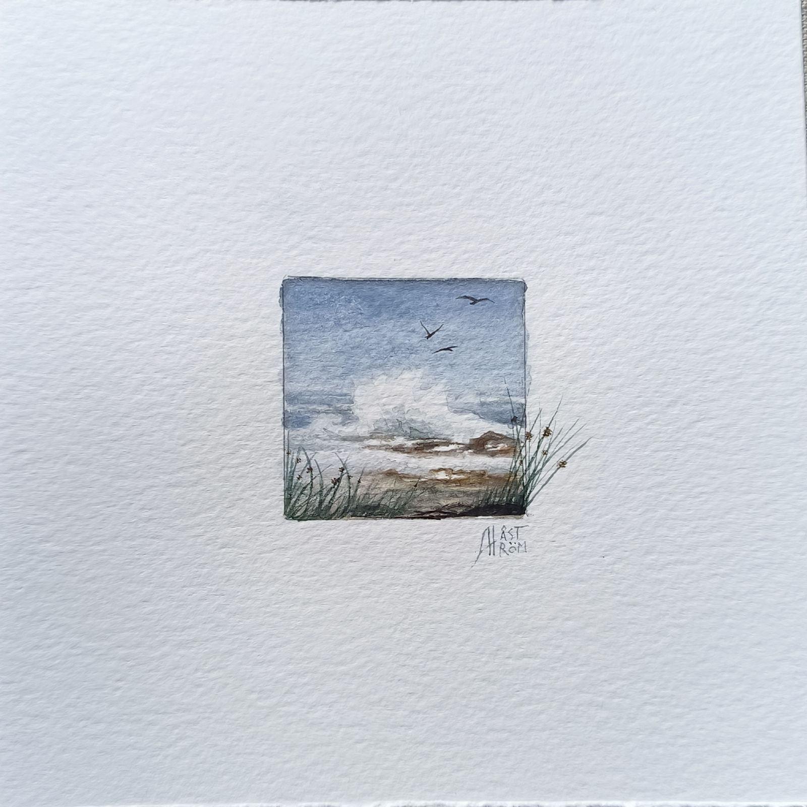 Akvarell The Wave av Anna Åström