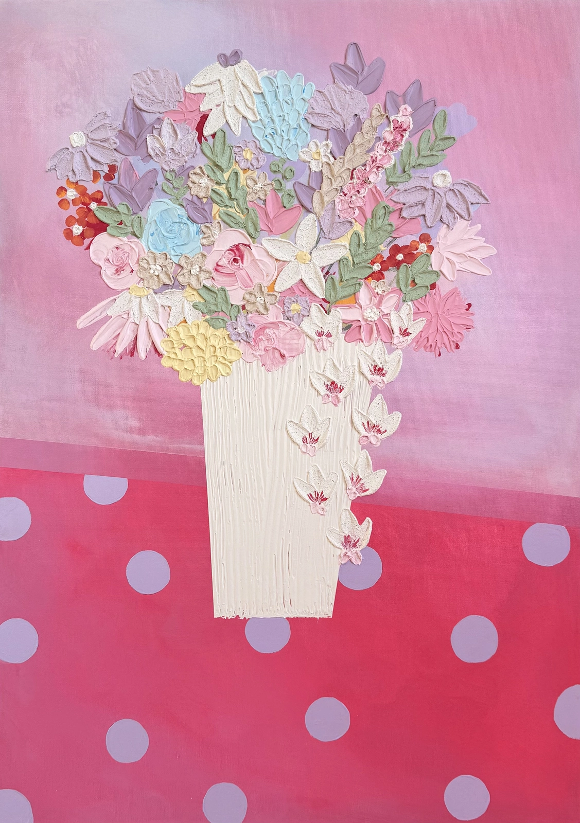 Akrylmålning Floral av Sabine Rådlund