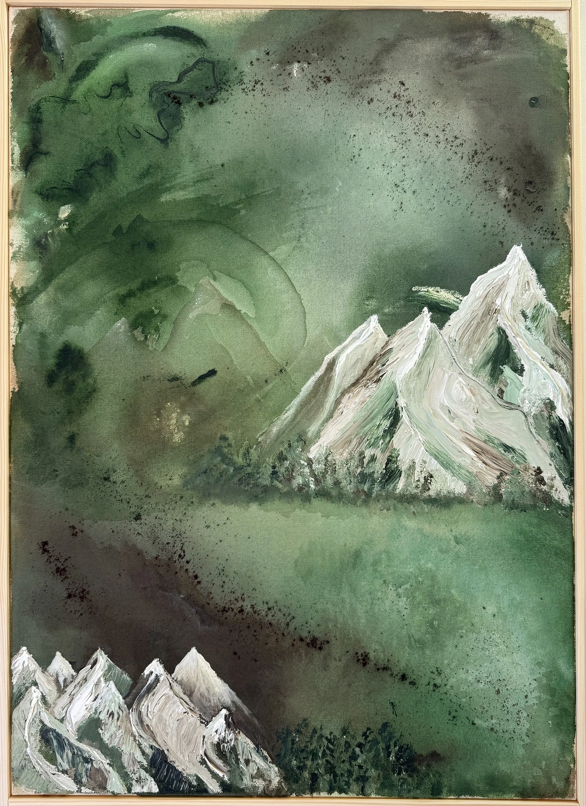 Akrylmålning Mountain view av Sabine Rådlund
