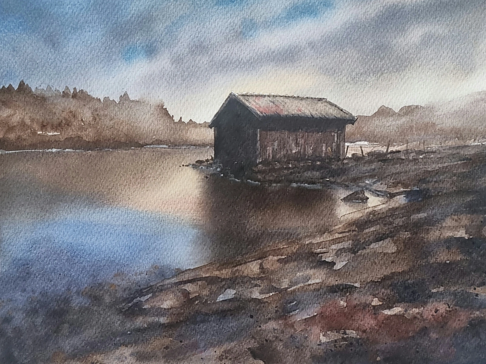 Akvarell av Mikael Berglund