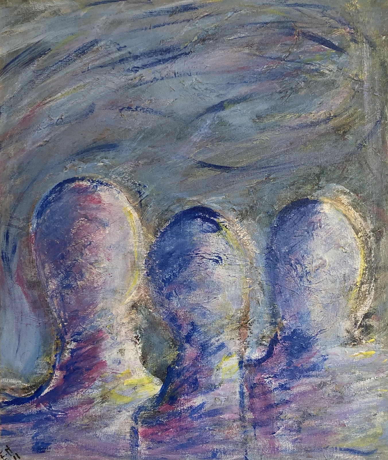 Akrylmålning Utan titel av Emelie Hansson
