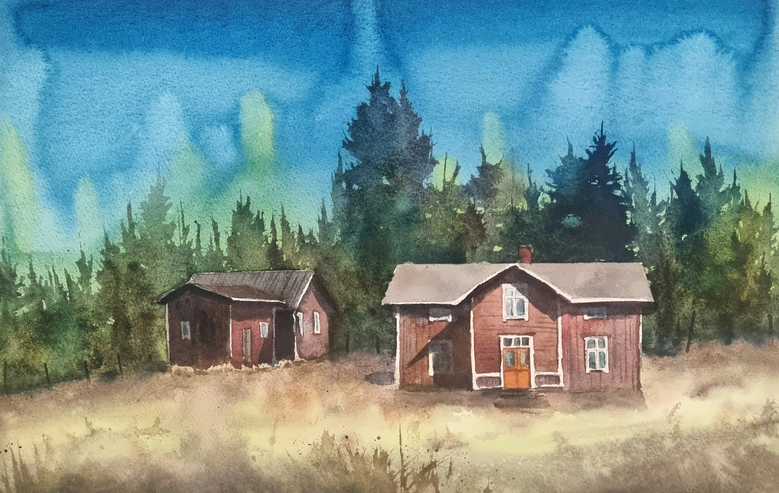 Akvarell av Mikael Berglund