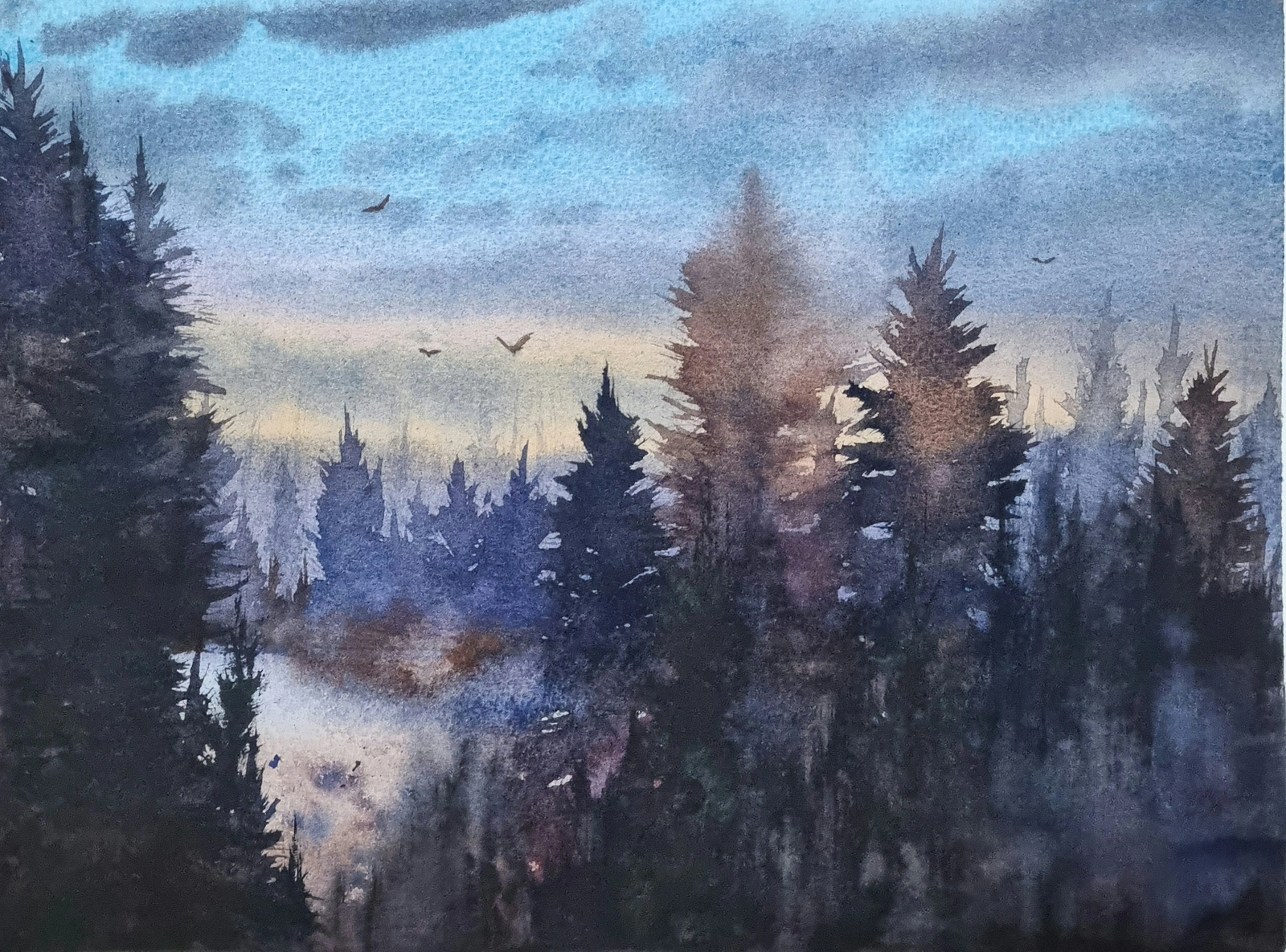 Akvarell av Mikael Berglund