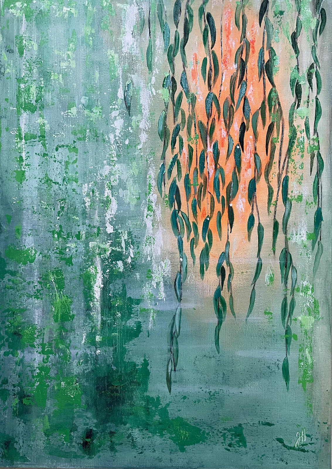 Akrylmålning Evening Veil av Judit Hedelius