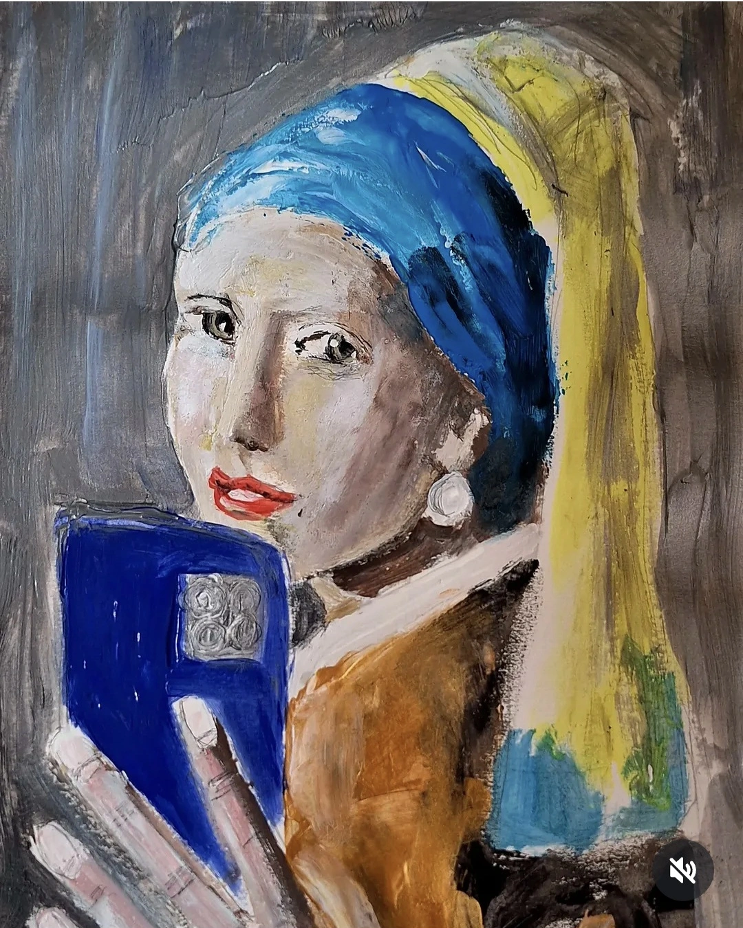 Akrylmålning Selfie av Susanne Gerlecz
