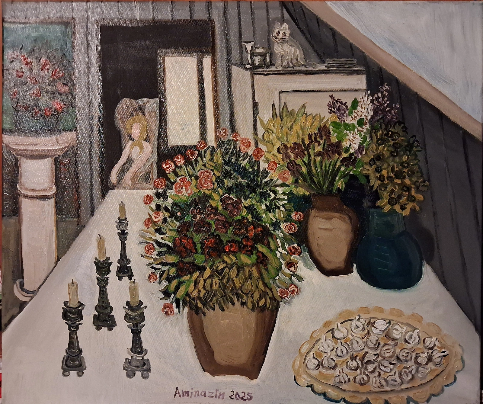 Oljemålning Blommor och drömmar av Aminazin Van-Gogin