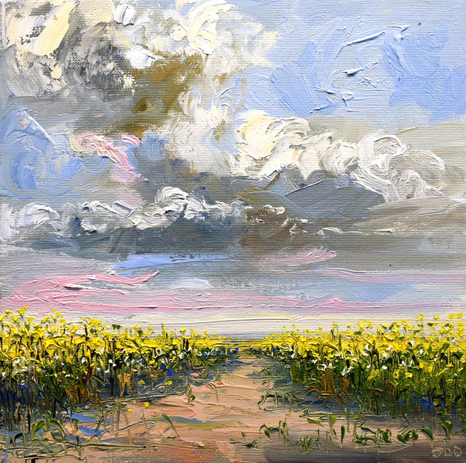 Oljemålning Yellow Haze av Sonja Brussen
