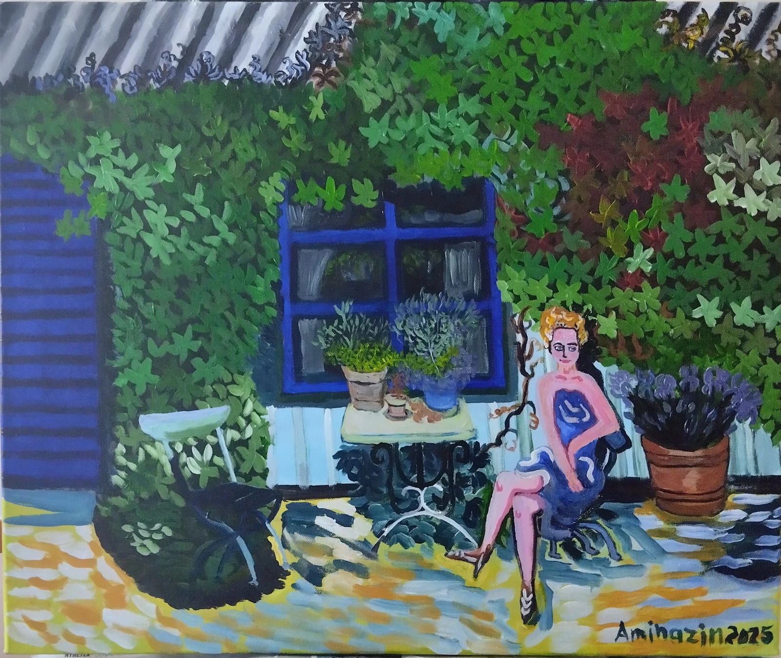Oljemålning Vid det gröna huset av Aminazin Van-Gogin