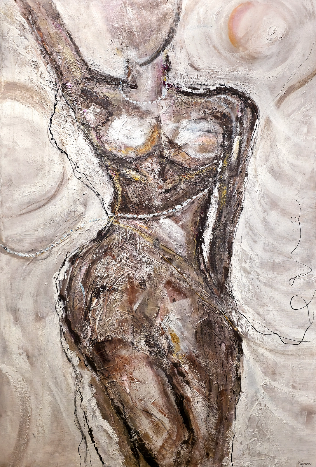 Det som stannar kvar- Originalmålning i akryl 150x100 cm, 12 000 SEK av Petra Nyman Art Nyman