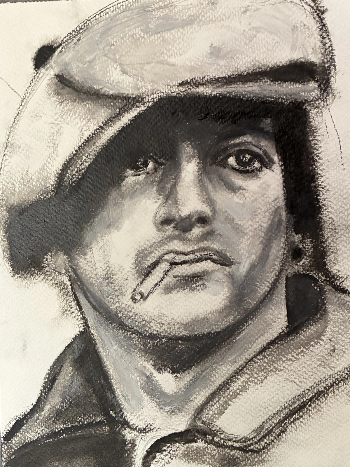Oljemålning Sylvester Stallone av Elise Vakepea