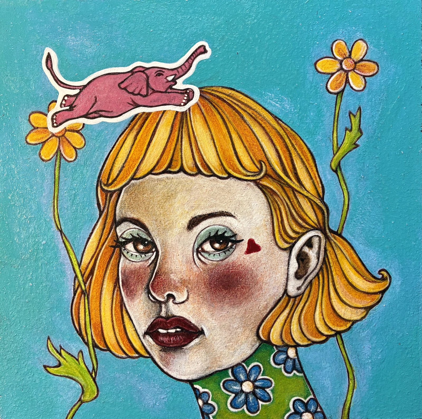 Akrylmålning ”Karin” av Sosi Ney