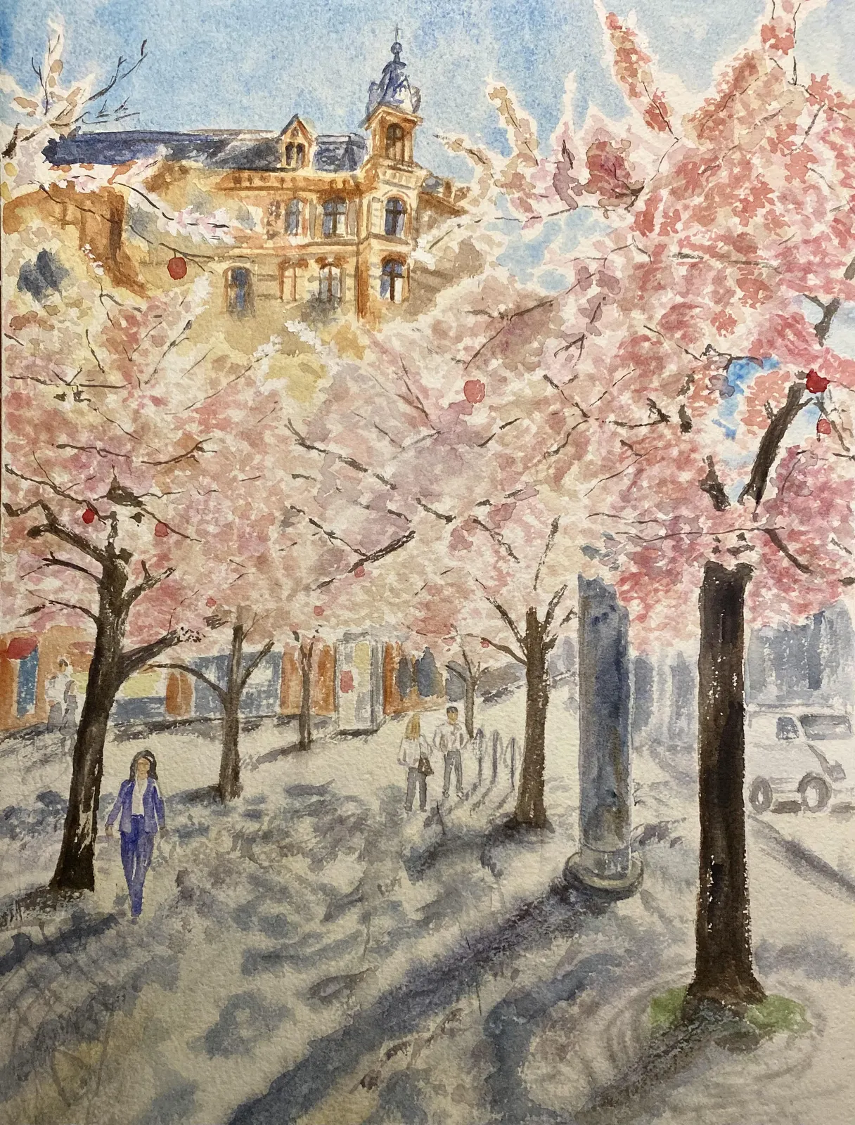 Akvarell Järntorget av Lakshmi Vijayan