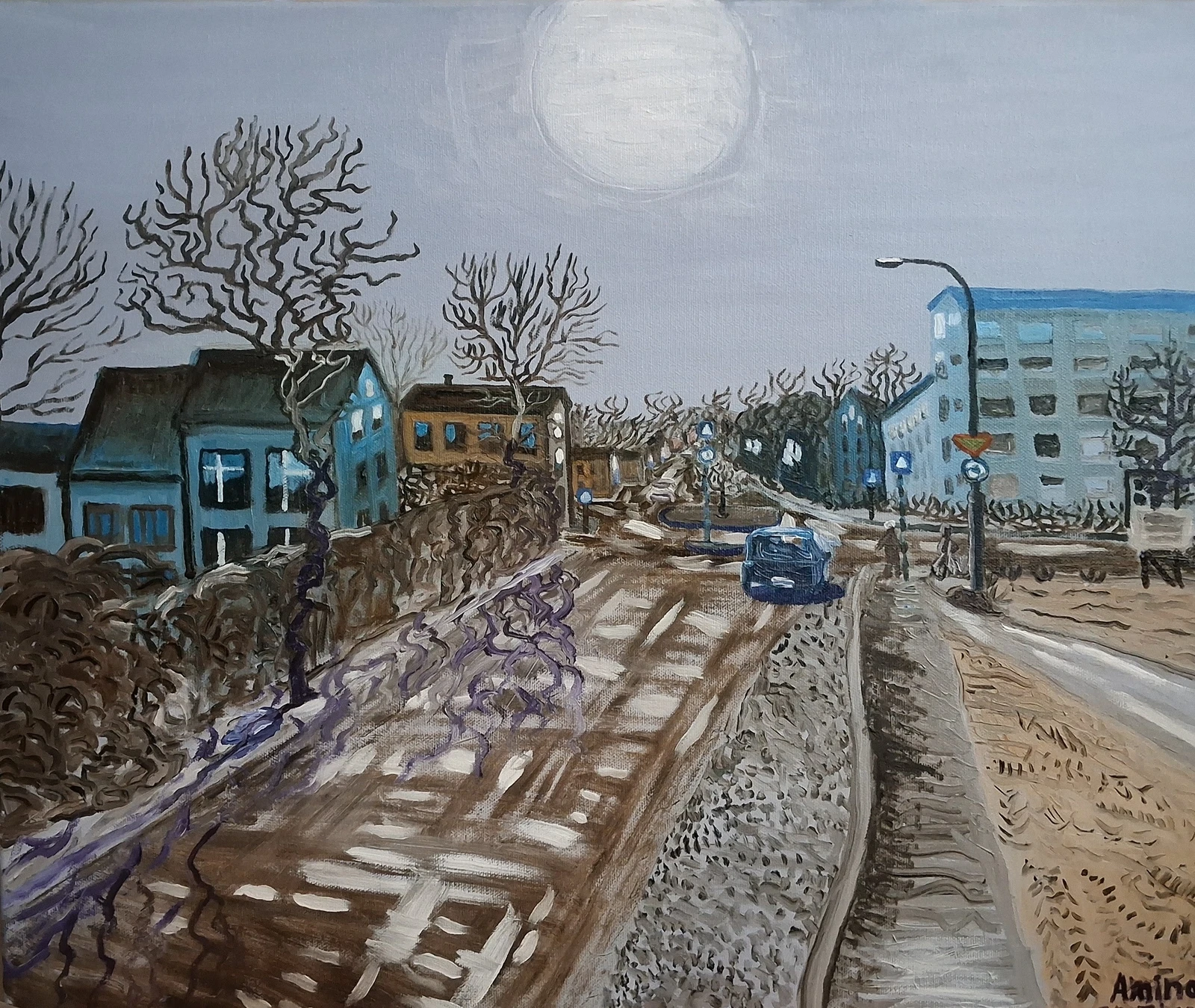 Oljemålning En tidigt mars i Stockholmsområdet.. av Aminazin Van-Gogin