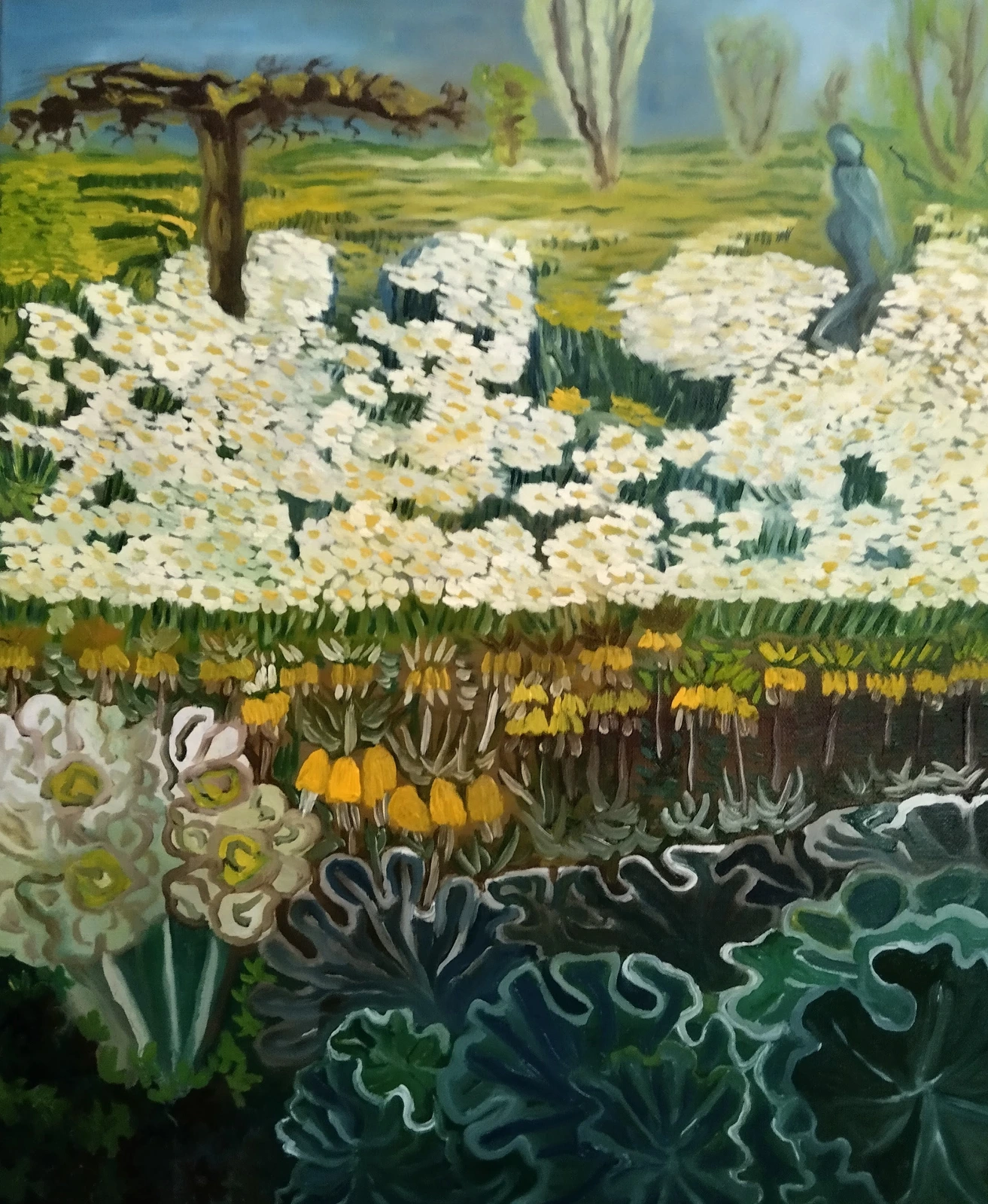 Oljemålning Vårens blommor i parken av Aminazin Van-Gogin