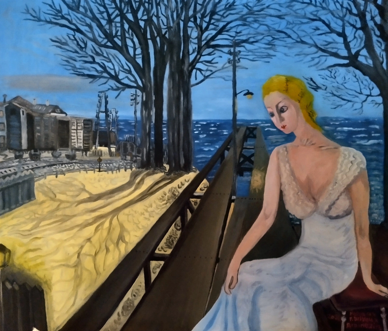 Oljemålning En kopia av Paul Delvaux av Aminazin Van-Gogin